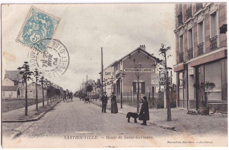 CPA 78 Sartrouville - Route de Saint Germain - circulée en 1904