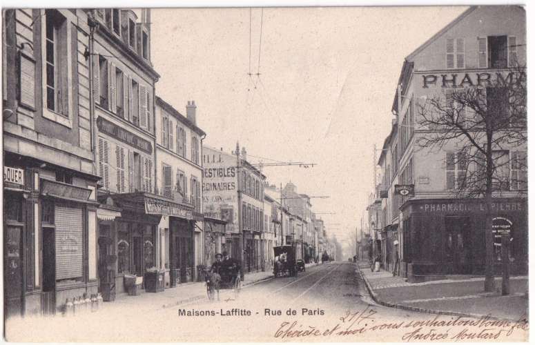 CPA 78 Maisons Laffitte - Rue de Paris - circulée en 1903