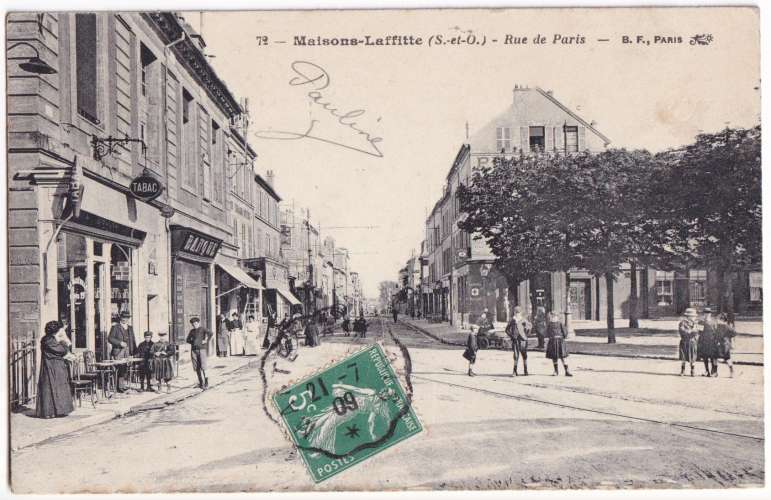 CPA 78 Maisons Laffitte - Rue de Paris - circulée en 1909