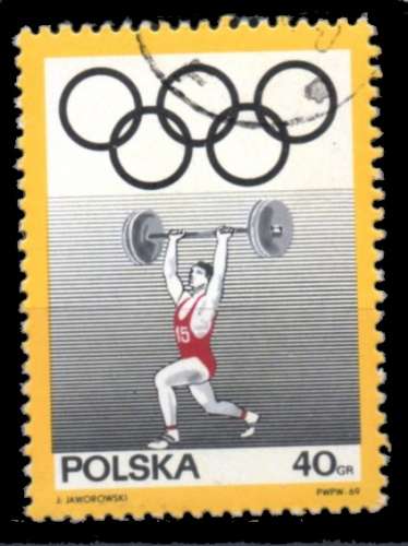 Pologne Yvert N°1760 Oblitéré 1969 JO Haltérophilie