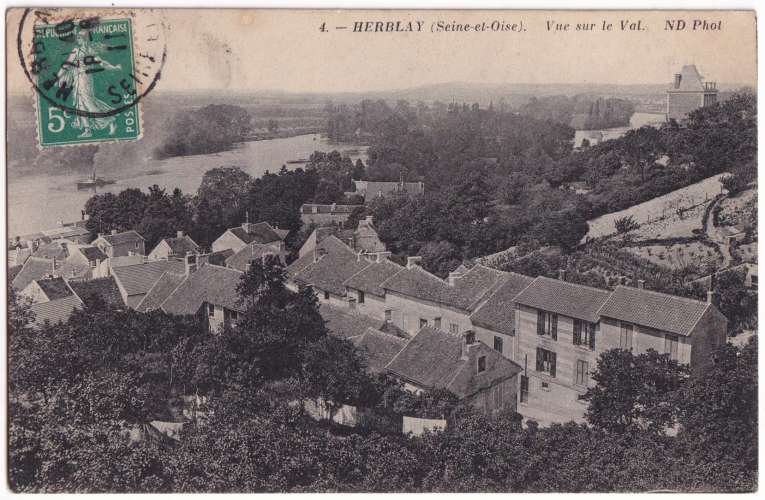 CPA 95 Herblay - Vue sur le Val - circulée en 1911