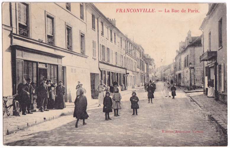 CPA 95 Franconville - La Rue de Paris - circulée en 1914