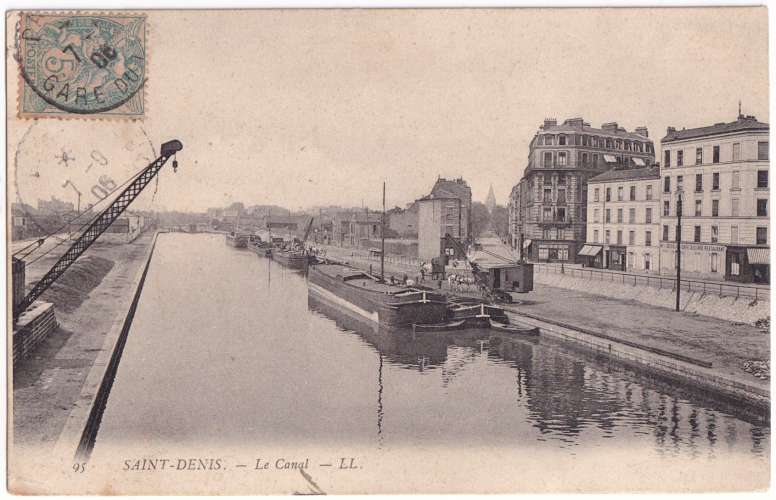 CPA 93 Saint Denis - Le canal - circulée en 1906