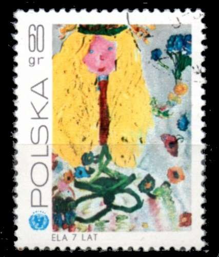 Pologne Yvert N°1928 Oblitéré 1971 UNICEF dessin Le Printemps