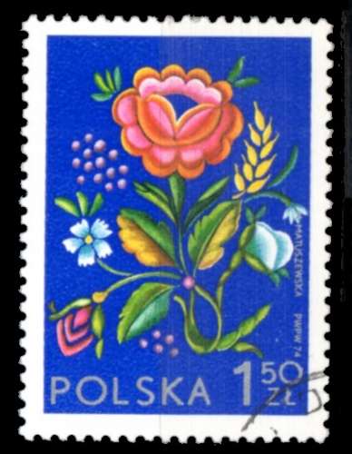 Pologne Yvert N°2152 Oblitéré 1974 Broderie région Lowizc