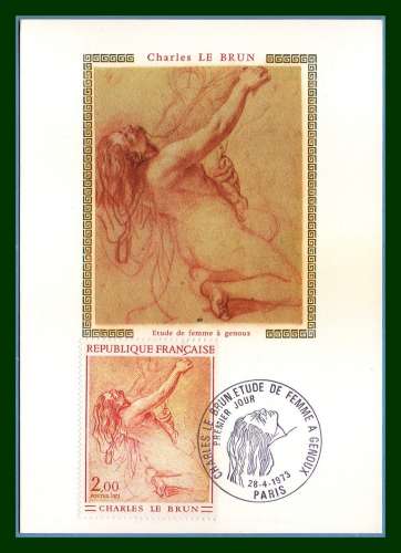 Carte Maximum soie N° 1742 Ch. Le Brun 1973 Peintre