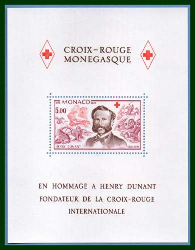 Monaco Bloc N° 15 ** MNH Croix Rouge 1978 Henry Dunant