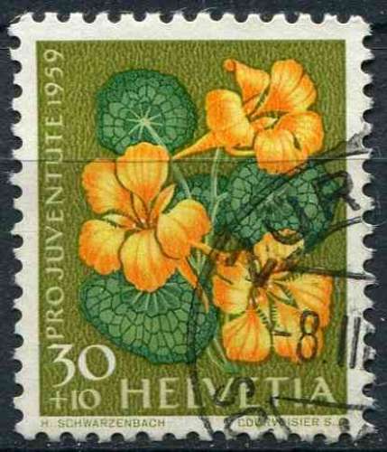 SUISSE 1959 OBLITERE N° 637 fleurs