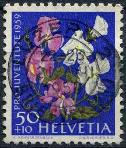 SUISSE 1959 OBLITERE N° 638 fleurs