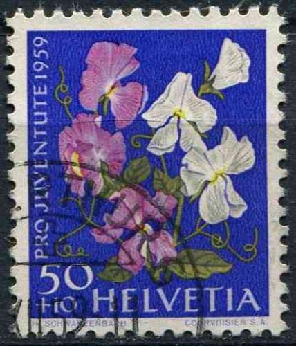 SUISSE 1959 OBLITERE N° 638 fleurs