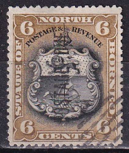 bornéo du nord ... taxe n° 4  obliteré ... 1895