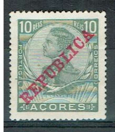 PORTUGAL AÇORES 1910 - YT 125 (*) NEUF SANS GOMME AVEC SURCHARGE 