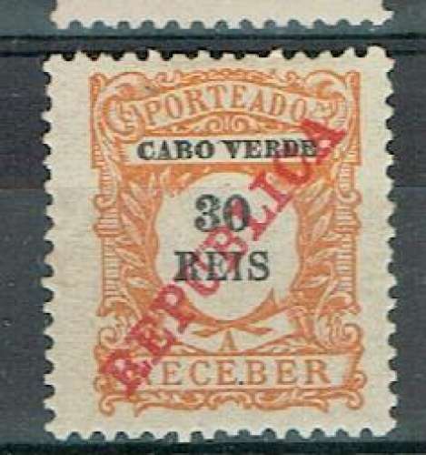 PORTUGAL CAP-VERT 1911 - TAXE YT 14 MH SURCHARGÉ 