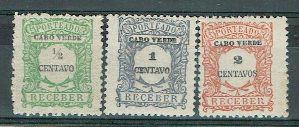 PORTUGAL CAP-VERT 1921 - TAXE YT 21 22 23 MH.