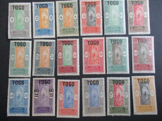 togo y & t 101 au 118  * 1921