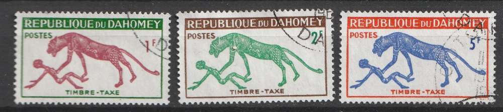 Dahomay 1970 Timbres Taxe YT T 32 33 & 34 Oblitérés