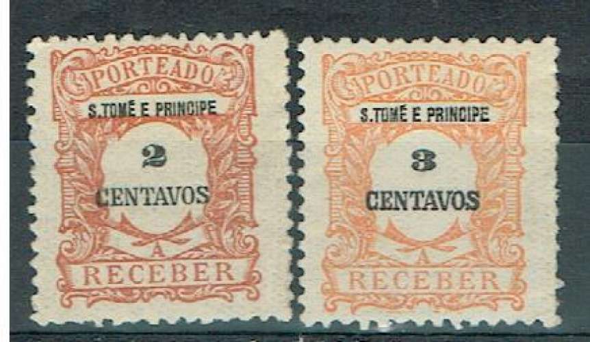 PT ST THOMAS & PRINCE 1921 - TAXE YT 44 45 MH.