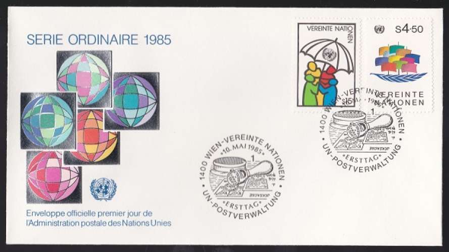 ONU Vienne FDC 1985 N° 51-52 Timbres (1) 