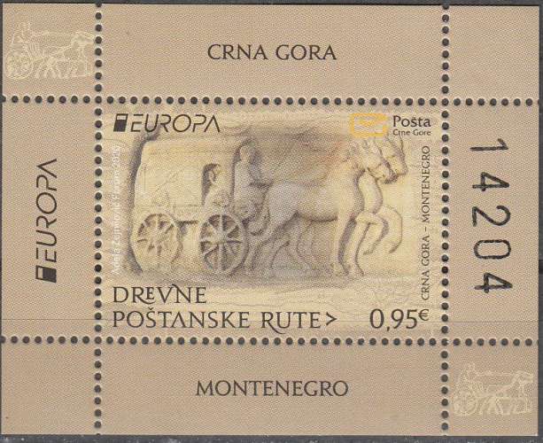 Montenegro 2020 Bloc Feuillet Europa CEPT Anciennes routes postales Neuf **