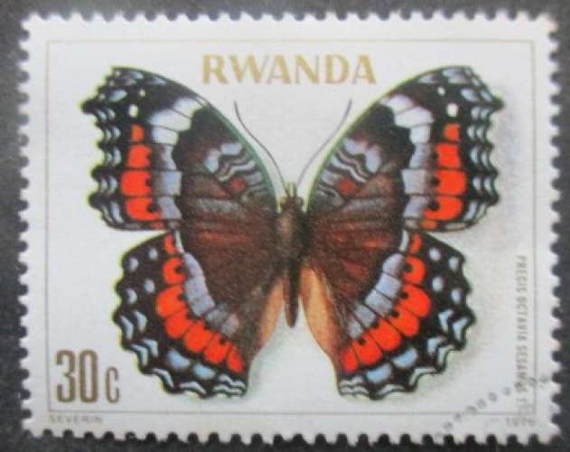 RWANDA N°869 Papillon oblitéré