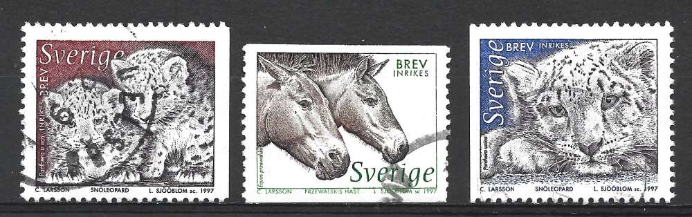 Suède 1997 - Y & T : 1971 à 1973 - Animaux : chevaux