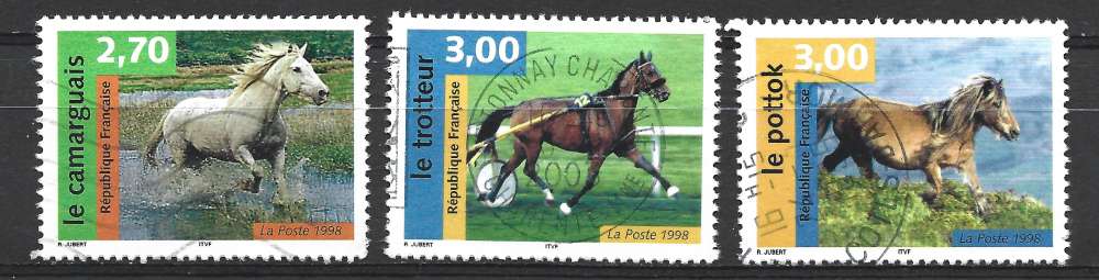 France 1998 - Y & T : 3182 à 3184 - Chevaux