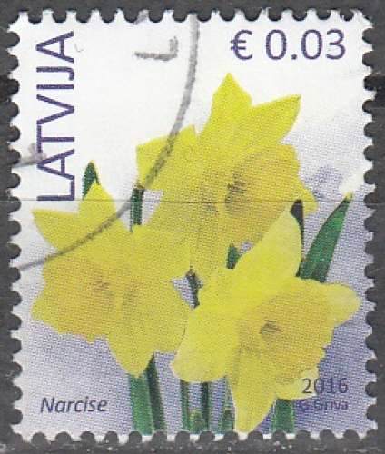 Latvija 2016 Fleur 0.03 Euro O Cachet rond