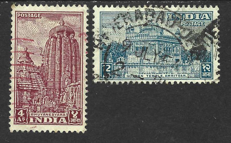 Inde 1949 - Y & T : 14, 17 - Temples