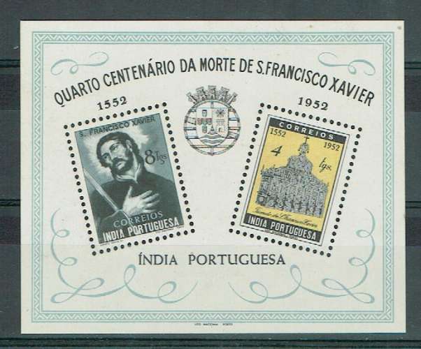 PT INDE PORTUGAISE 1952 - BLOC YT BF 4 MNH.