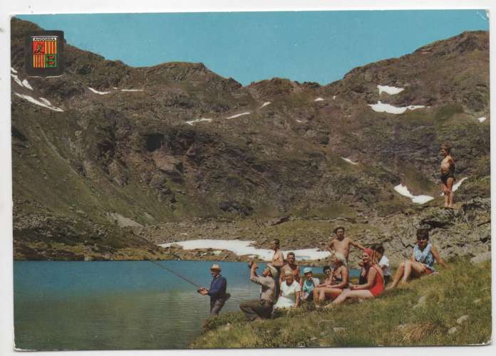 cpm Andorre Lac de Tristany timbrée isard YT 274