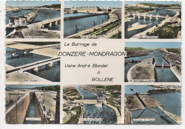  cpsm 84 Bollène Le Barrage de Donzère-Mondragon multivues