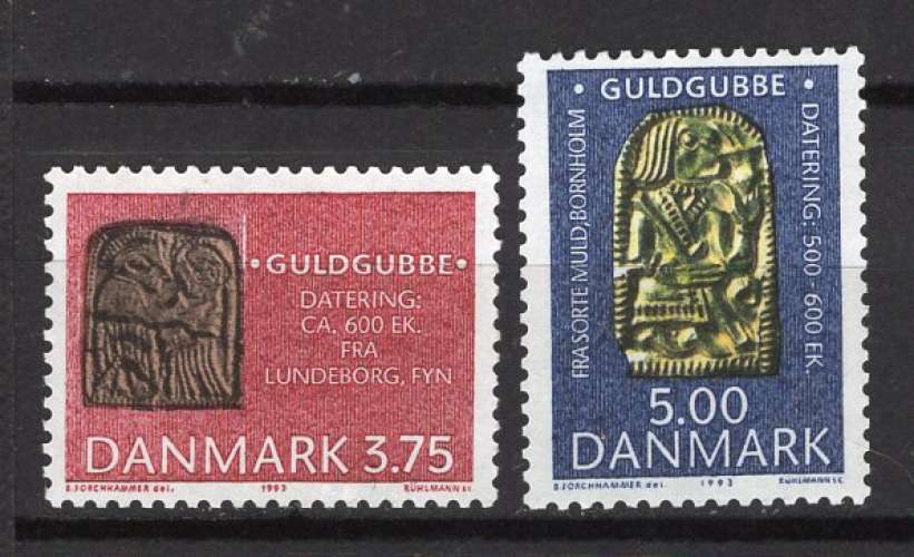 DANEMARK  1993 TRESORS ARCHEOLOGIQUES LA PAIRE NEUF**