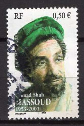 FRANCE 2003 LE COMMANDANT AFGHAN MASSOUD OBLITERE