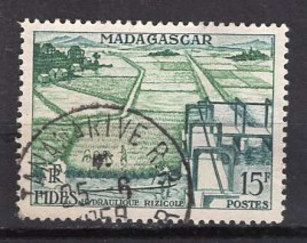 MADAGASCAR 1956 HYDRAULIQUE RIZICOLE OBLITERE