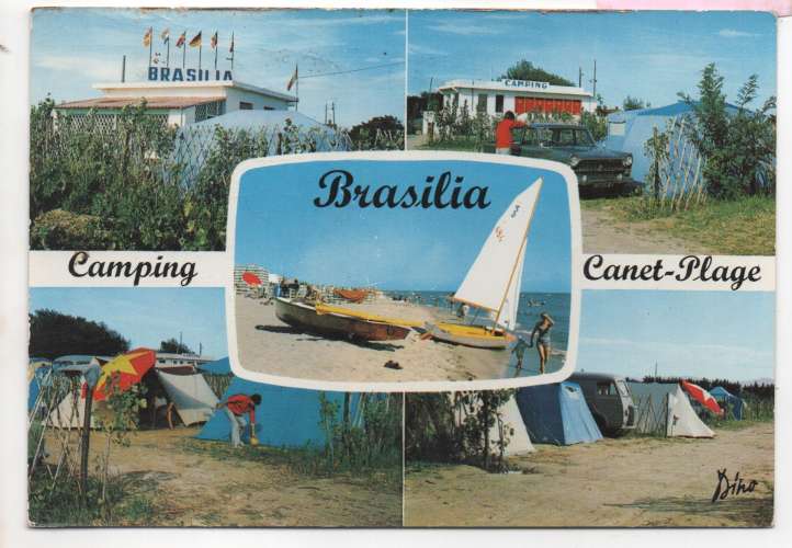 cpm 66 Canet-Plage Camping Brasilia ( multivues )