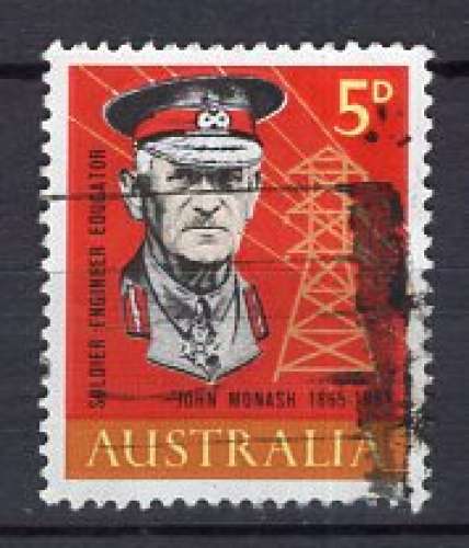 AUSTRALIE 1965 LE GENERAL SI JOHN MONASCH   OBLITERE