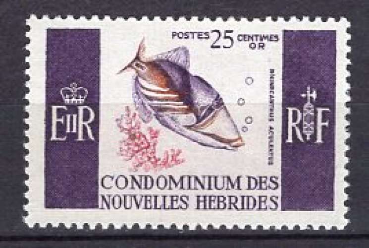 NOUVELLES HEBRIDES 1966 POISSON  LE RHINECANTUS NEUF**