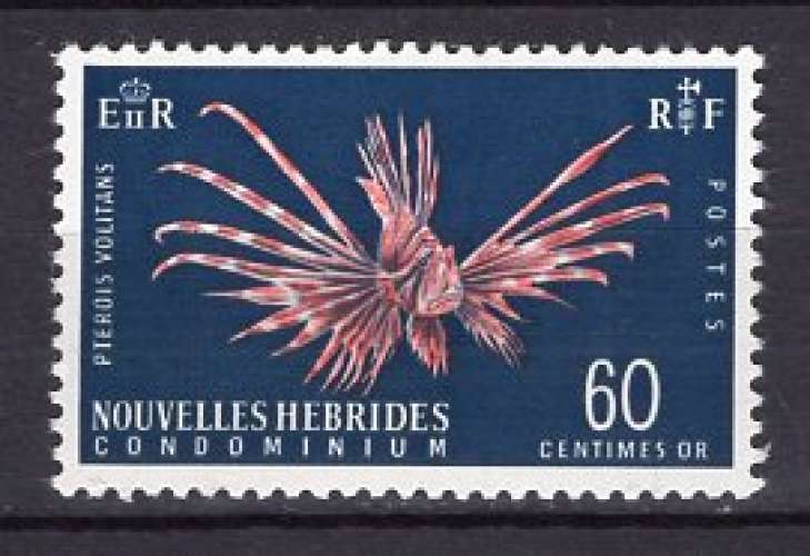 NOUVELLES HEBRIDES 1967 POISSON LA RASCASSE VOLANTE 60 CT NEUF**