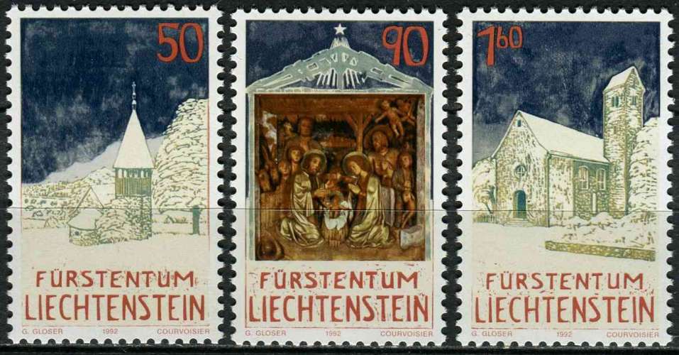 LIECHTENSTEIN 1992 NEUF** MNH N° 991 à 993 Noël