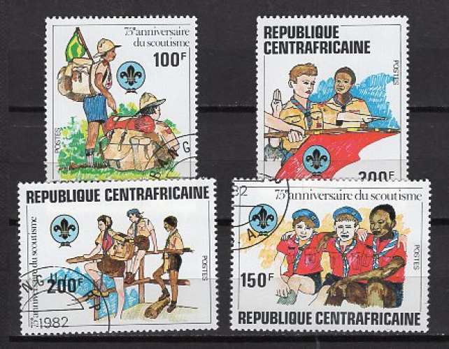 CENTRAFRIQUE 1982 75 EME ANNIVERSAIRE DU SCOUTISME  OBLITERE