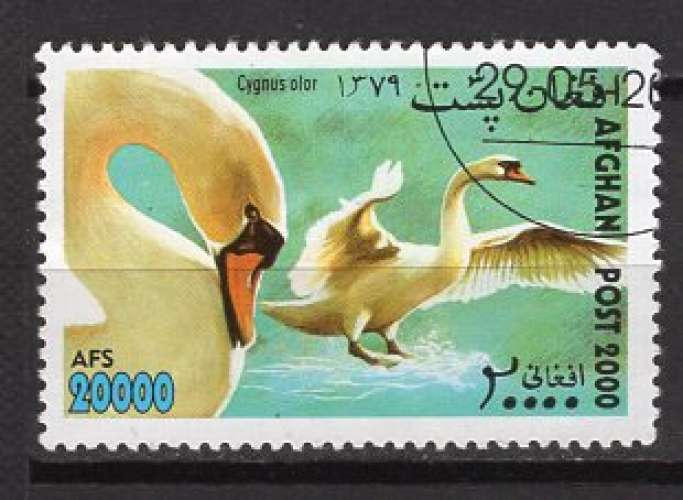 AFGHANISTAN 2000 OISEAU LE CYGNE  OBLITERE