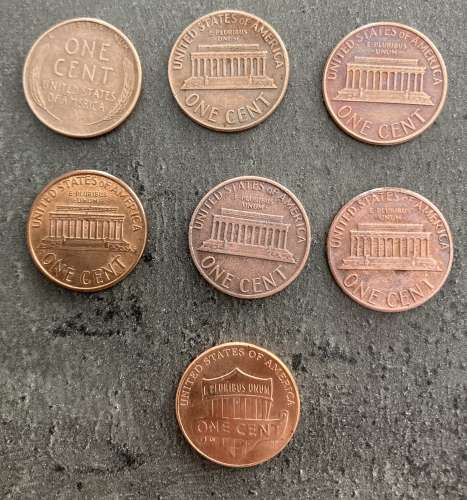 Etats Unis Lot de 7 pièces de 1cent