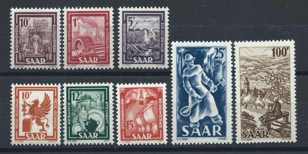 Saar N°255/62** (MNH) 1949/50 - Industries et Paysages