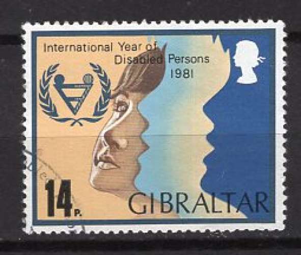 GIBRALTAR 1981 ANNEE INTERNATIONALE DES PERSONNES HANDICAPEES OBLITERE