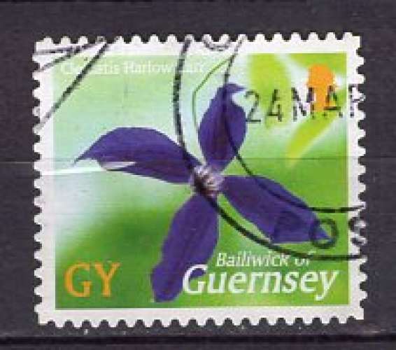 GUERNESEY  2004 FLEURS LES CLEMATITESI OBLITERE