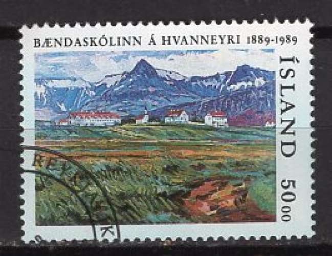 ISLANDE 1998 ECOLE D'AGRICULTURE DE HVANNEY OBLITERE