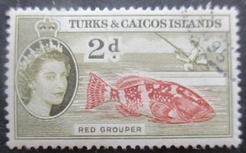 TURKS ET CAIQUES N°165 Rouget des Caraibes oblitéré 