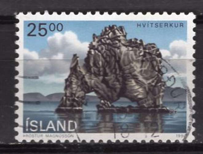 ISLANDE  1990 PAYSAGE COTIER HVITSERKUR  OBLITERE