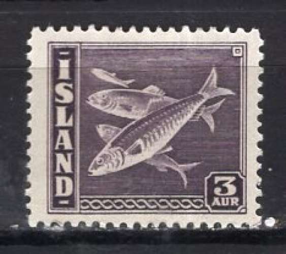 ISLANDE 1938 POISSON LE HARENG 3a VIOLET FONCE NEUF**