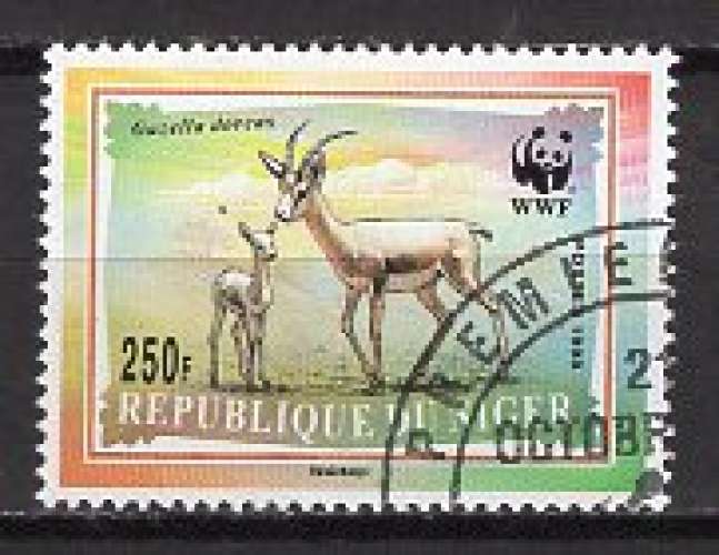 NIGER 1998 WWF ANIMAUX SAUVAGE LA GAZELLEE DOREE    OBLITERE